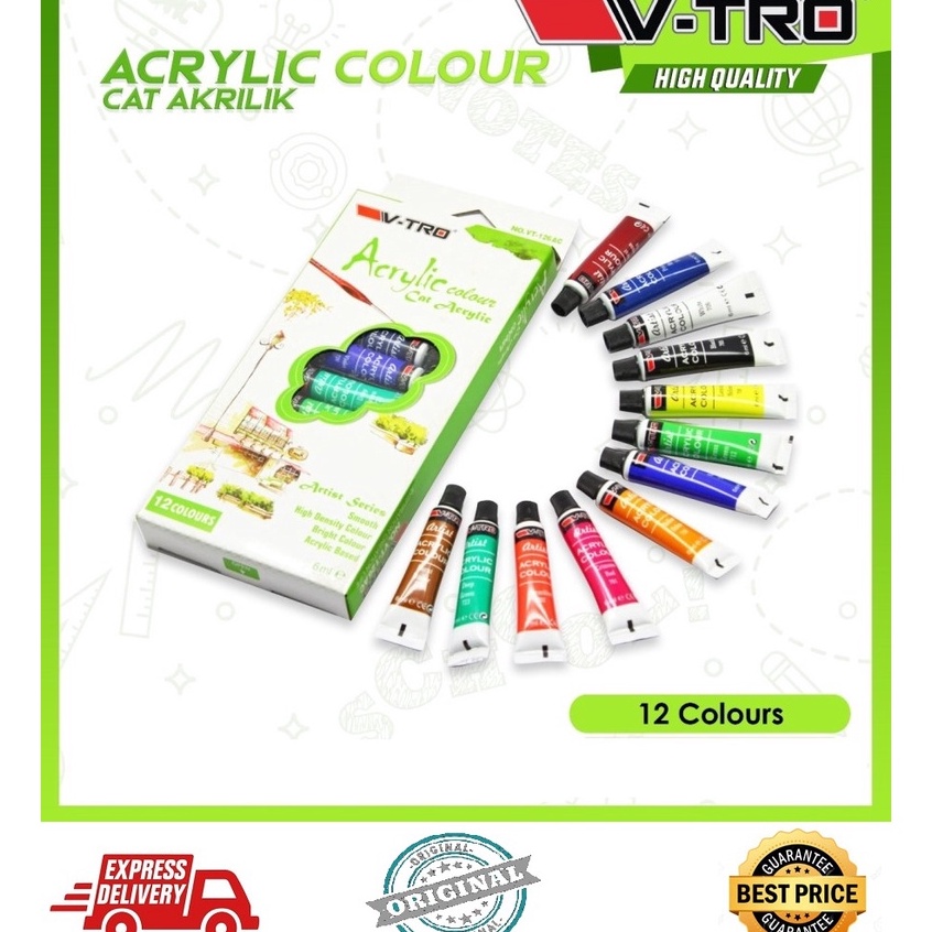 

Lebih Berkualitas CAT ACRYLIC 12 WARNA CAT ACRYLIC MURAH CAT KANVAS
