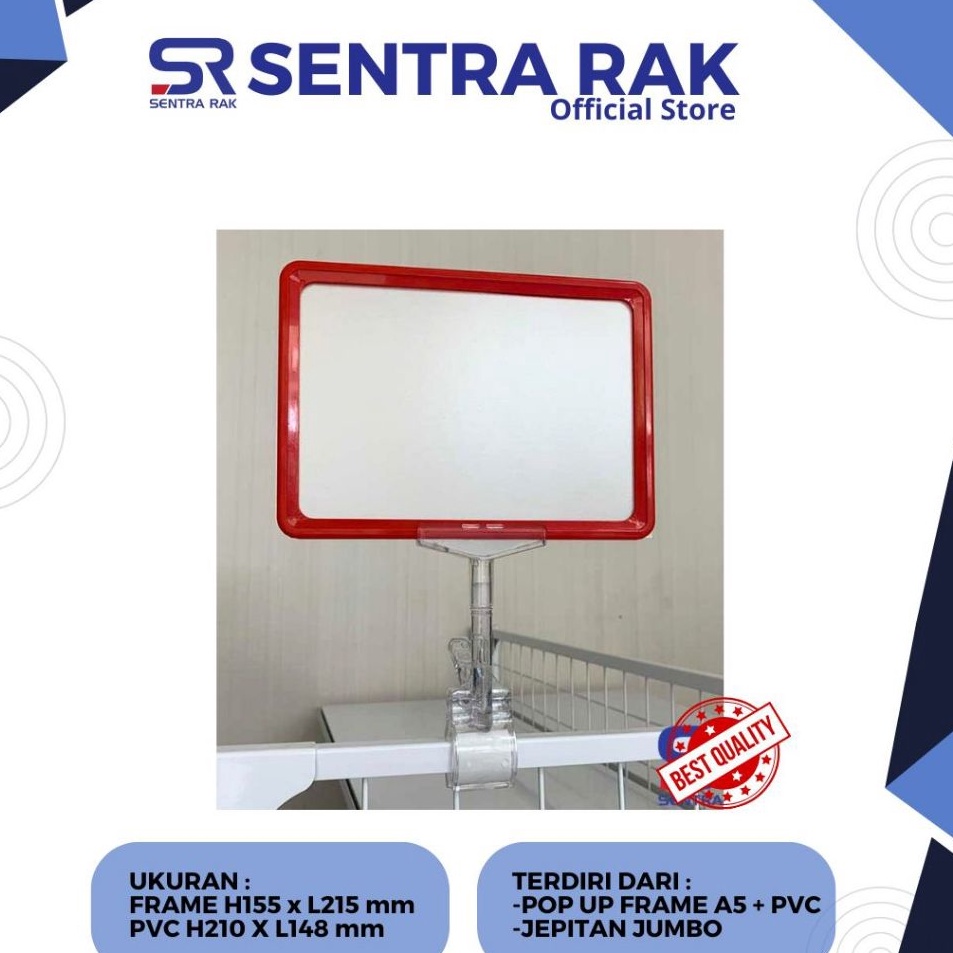 

Super Potongan Frame Promosi A5 dan Jepitan Jumbo Price Tag Promosi Toko