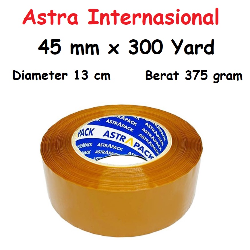 

Ready Banyak Astra Internasional Lakban 45 mm x 3 Yard Bening Cokelat