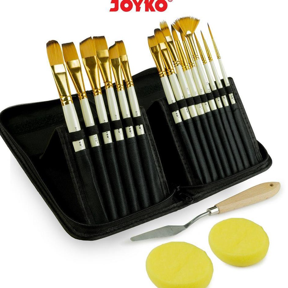 

Hadir Meriah Art Brush Set Alat Lukis Kuas Cat Air Minyak Acrylic Joyko BRS12