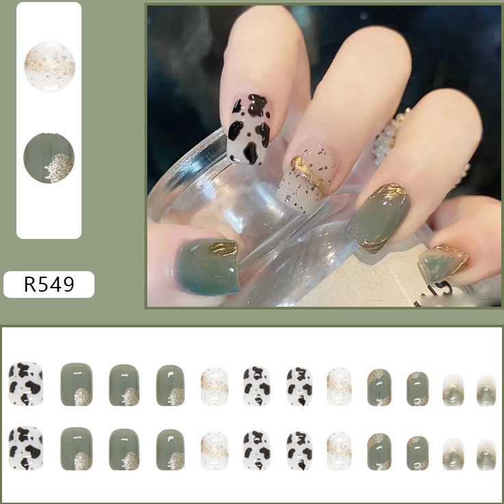 Terbaru Fake Nails Korean Style Nail Art Fake Nails Wedding Kuku Palsu Pengantin Kuku Palsu Panjang 