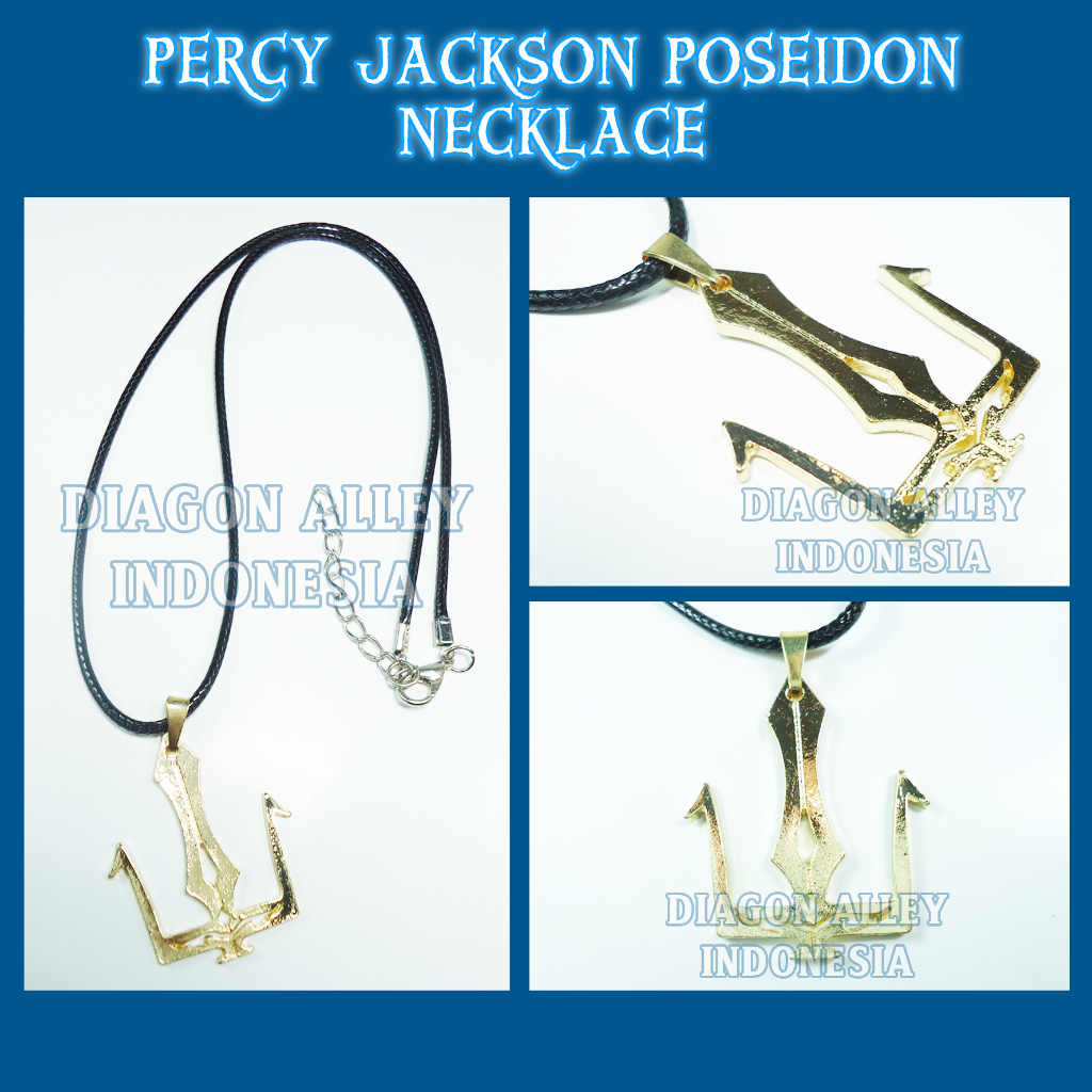 Percy Jackson Poseidon Necklace, Kalung Poseidon Percy Jackson