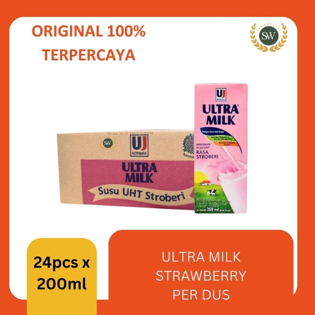 

Ultra Milk - Rasa STRAWBERRY - PER DUS/ KARTON - Isi 24 pcs x 200ml