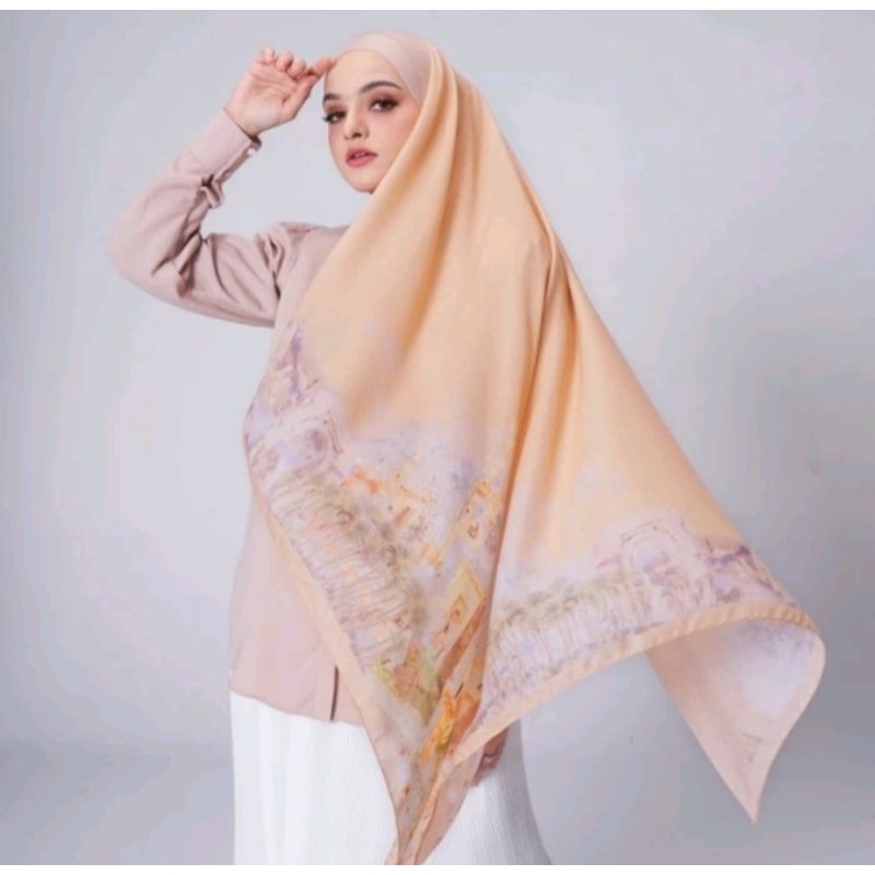 Mandjha Cairo Light Brown scarf - Hijab Segi Empat ORIGINAL Ivan Gunawan