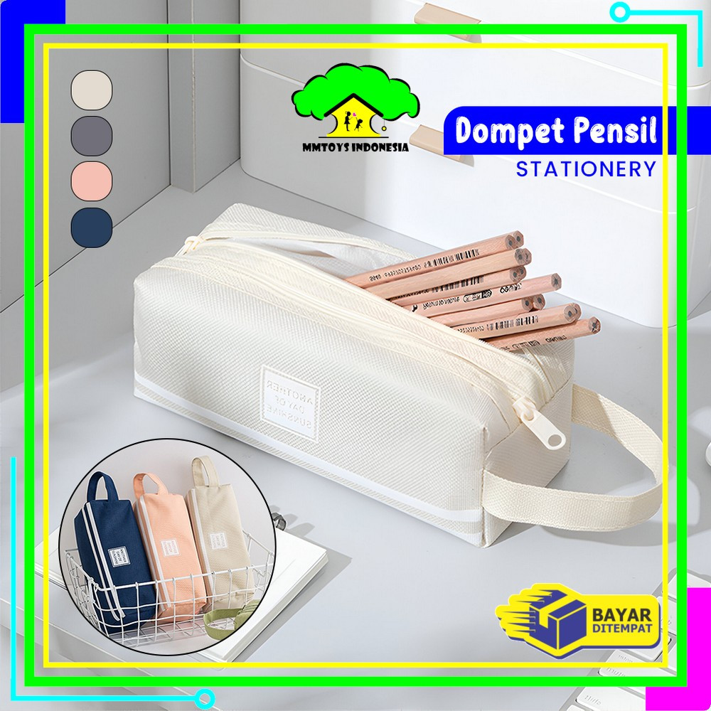 

MI-A80 Tempat Alat Tulis Perlengkapan Sekolah 2 Sisi Dompet Pensil Stationery / Kotak Pensil Tempat Bolpen Pen Make Up Pouch Kosmetik Travel