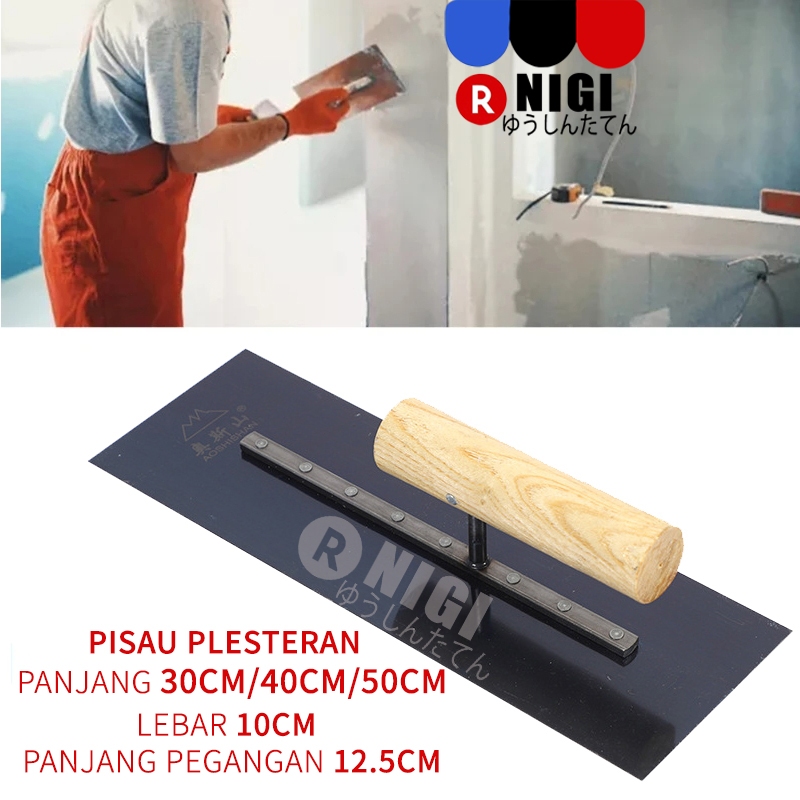 NIGI Plastering Trowel/30/40/50 Cm Plat Baja Karbon/Roskam Raskam/Baja Biru