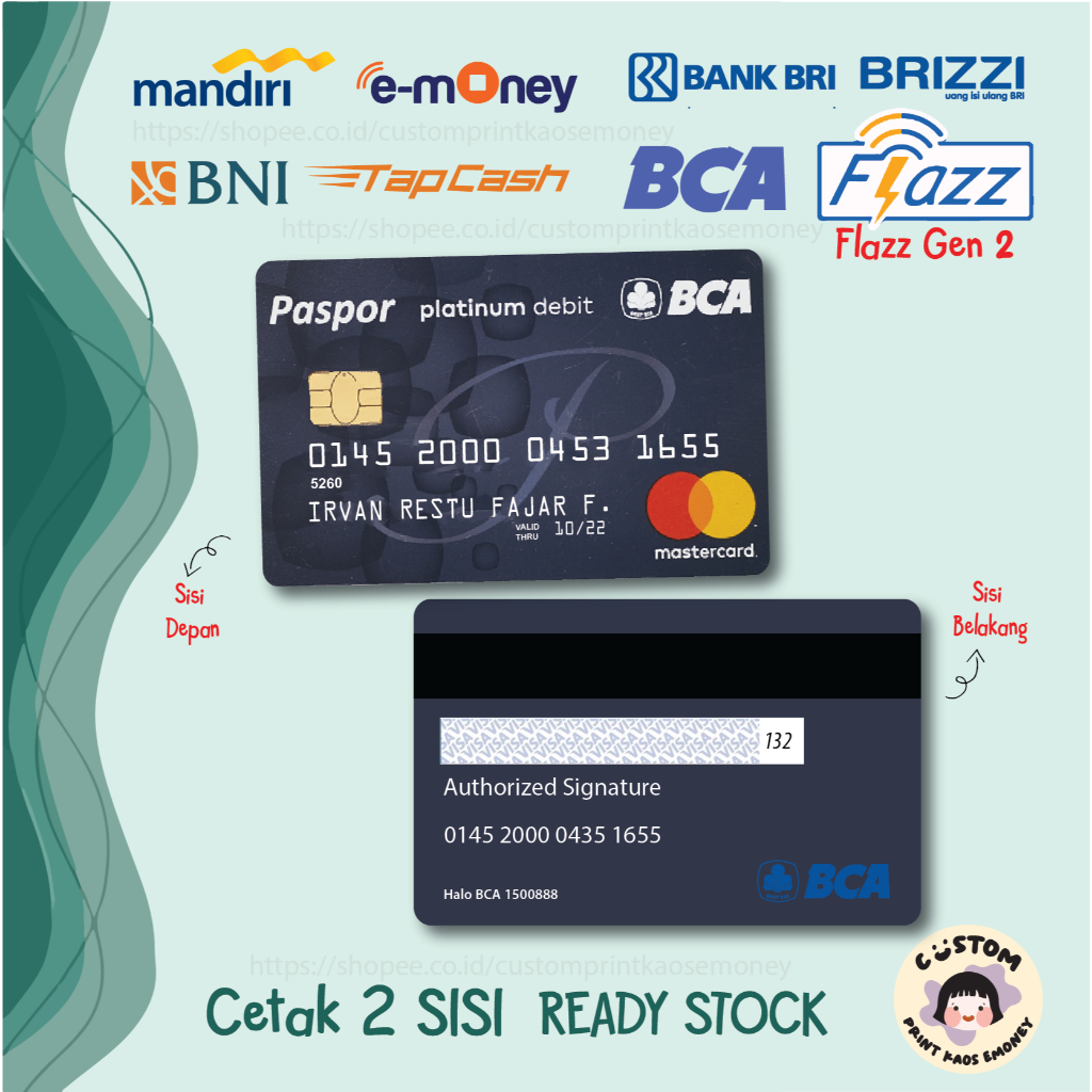 KARTU E MONEY E TOLL KREDIT CARD PLATINUM DEBIT BCA MANDIRI EMONEY TAPCASH BRIZZI FLAZZ GEN 2 2 SISI