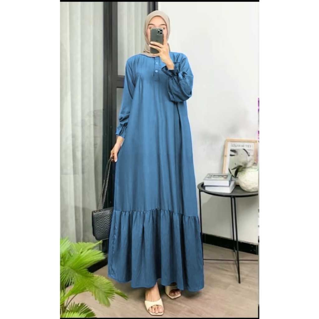 Gamis Wanita polos model simple gamis wanita busui NAIRA DRESS bahan CRINKLE terbaru 2025 Baju gamis