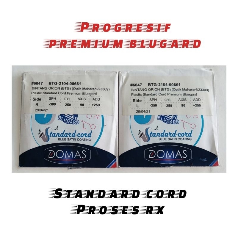 PROGRESIF PREMIUM BLUEGARD COATING PROSES RX BY DOMAS