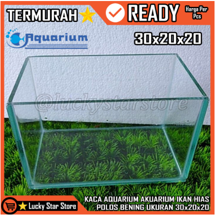 [Kargo] Aquarium 30x20x20 Cm Akuarium Palung Ikan Rumah Ikan Hian Cupang Polos Bening Transparan Cha