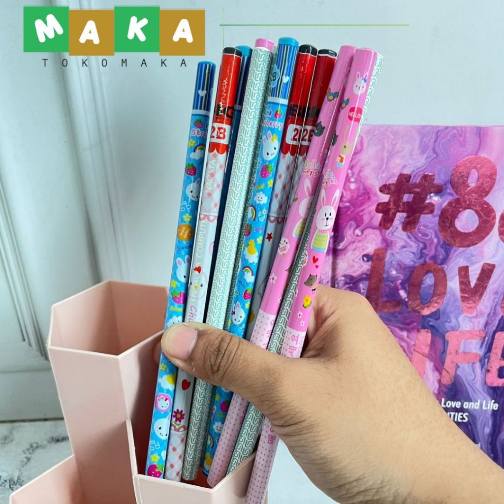 

PENSIL 2B WARNA-WARNI KARAKTER KARTUN 12 PCS PS-1253 pensil tulis 2b kartun pensil kayu pensil perlengkapan sekolah alat tulis kantor