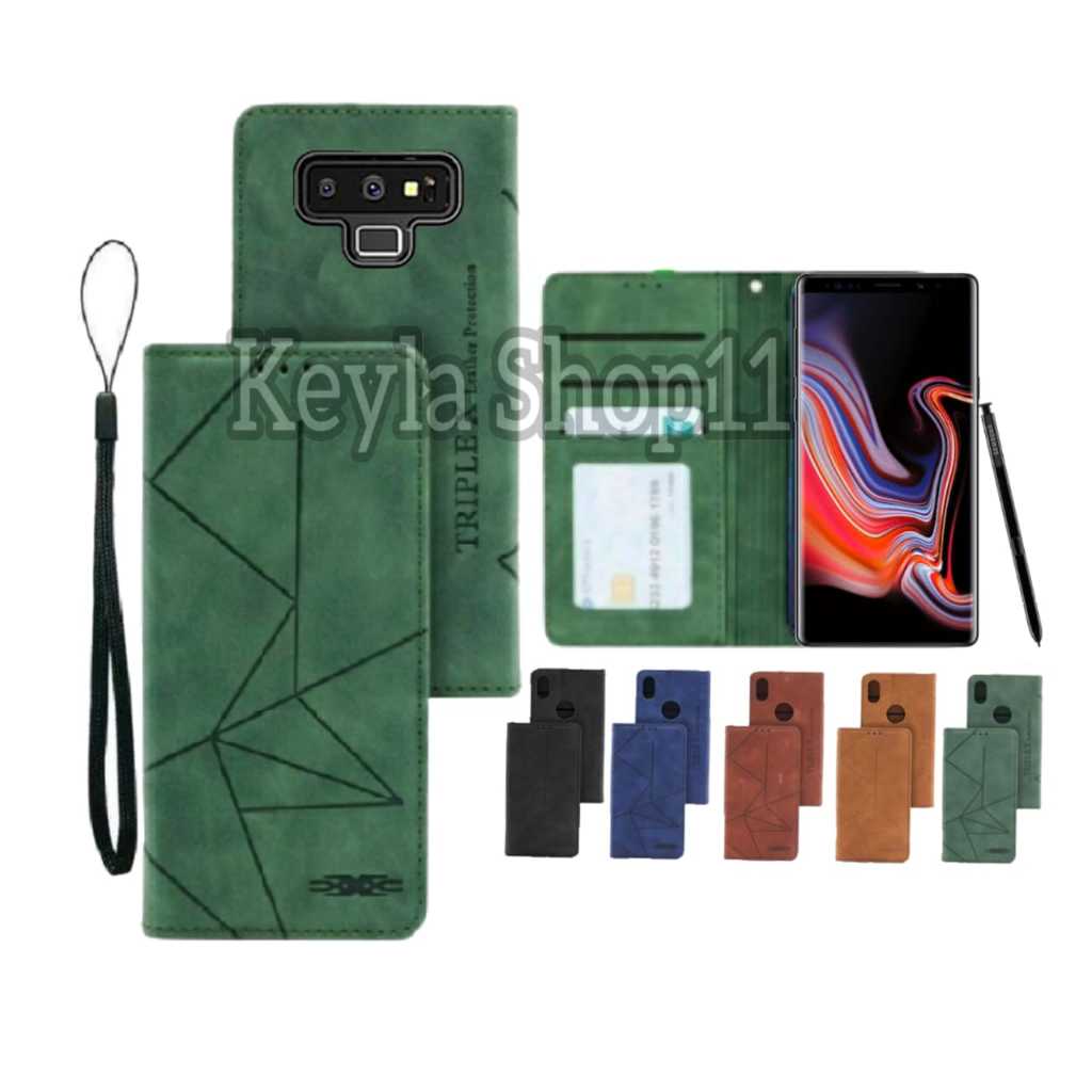 Case Flip Magnet For SAMSUNG Note 9 Flip Cover Leather Premium Dompet Motif Casing HP