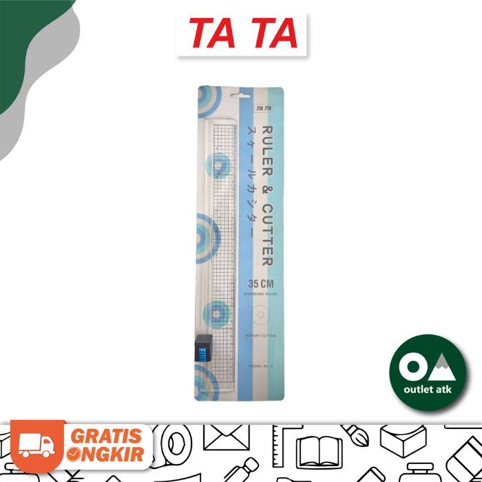 

TA TA Ruler & Cutter 35cm - Penggaris Pemotong Kertas Portable