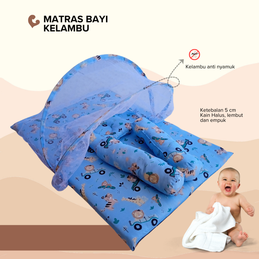 Kasur Matras Bayi Kelambu Kasur Set Bantal Guling Kelambu