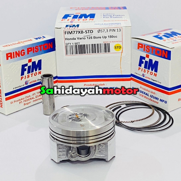 SEHER PISTON SET VARIO 125 BOREUP 150cc 57.3 57.8 58.3 58.8 59.3 59.8 60.3 PIN 13 FIM IZUMI