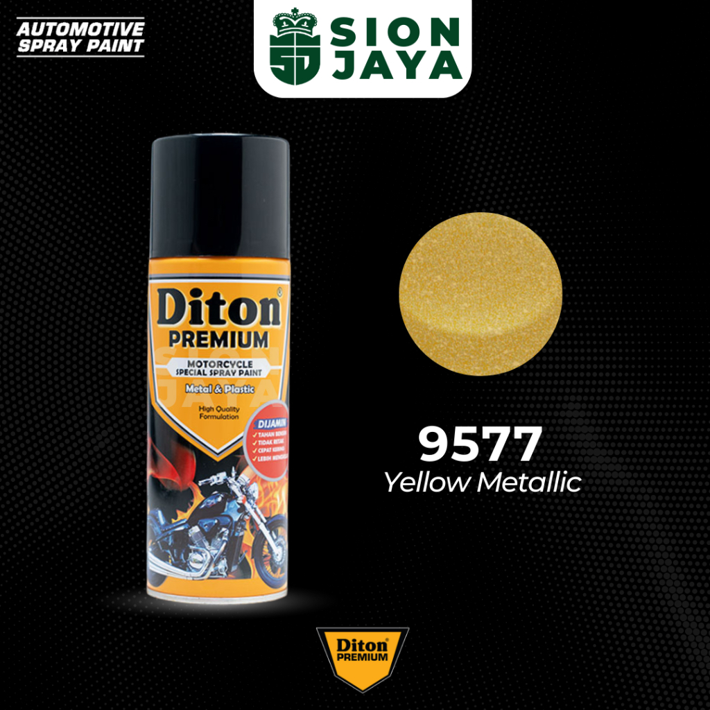 Pilox / Pylox / Cat Semprot Diton Premium Kuning Metalik Yellow Metallic 9577