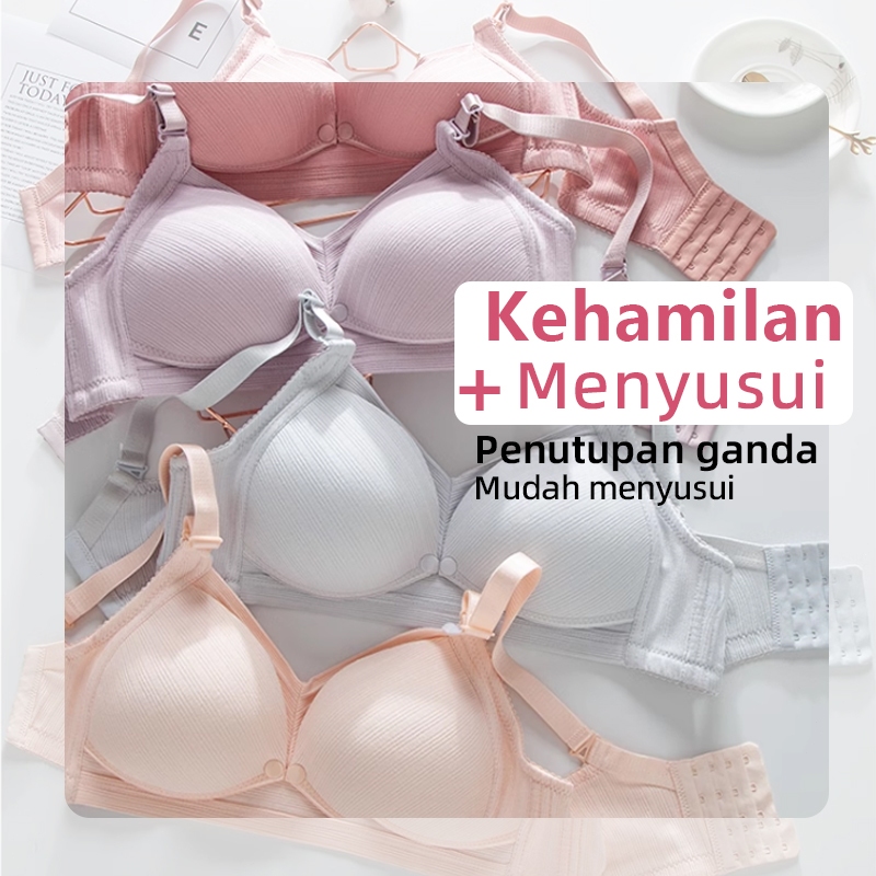 Menyusui Jumbo Pakaian Dalam IBU Bra Maternity Bra Menyusui Bahan Katun Korset 968