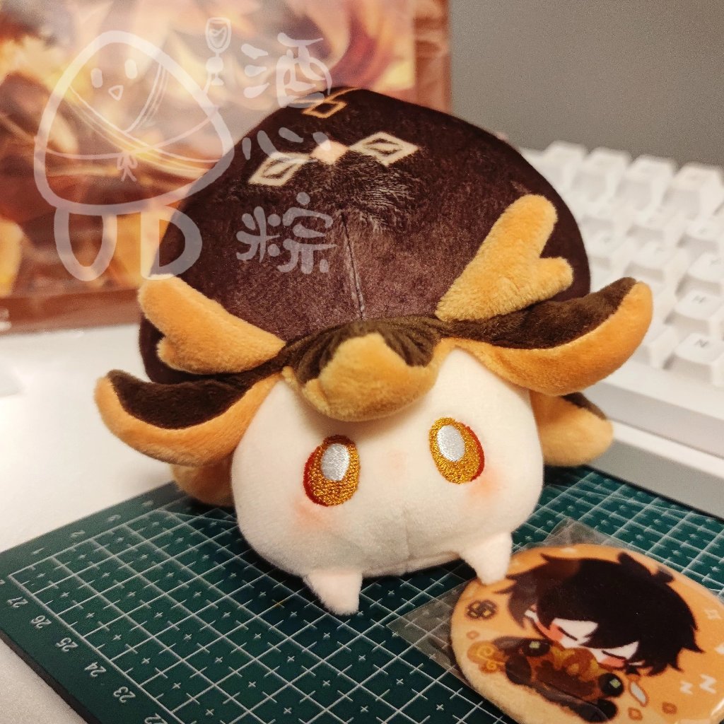 [READY STOCK] doll zhongli genshin impact boneka zhongli cotton doll 10cm zhongli - mushroom