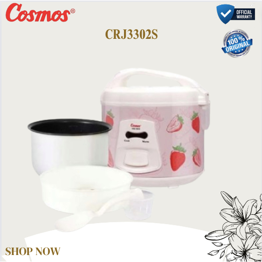 COSMOS RICE COOKER NON STICK CRJ3302S 1.8L/CRJ-3302S/CRJ-3302-S/CRJ 3302S/CRJ 3302 S/COSMOS GARANSI