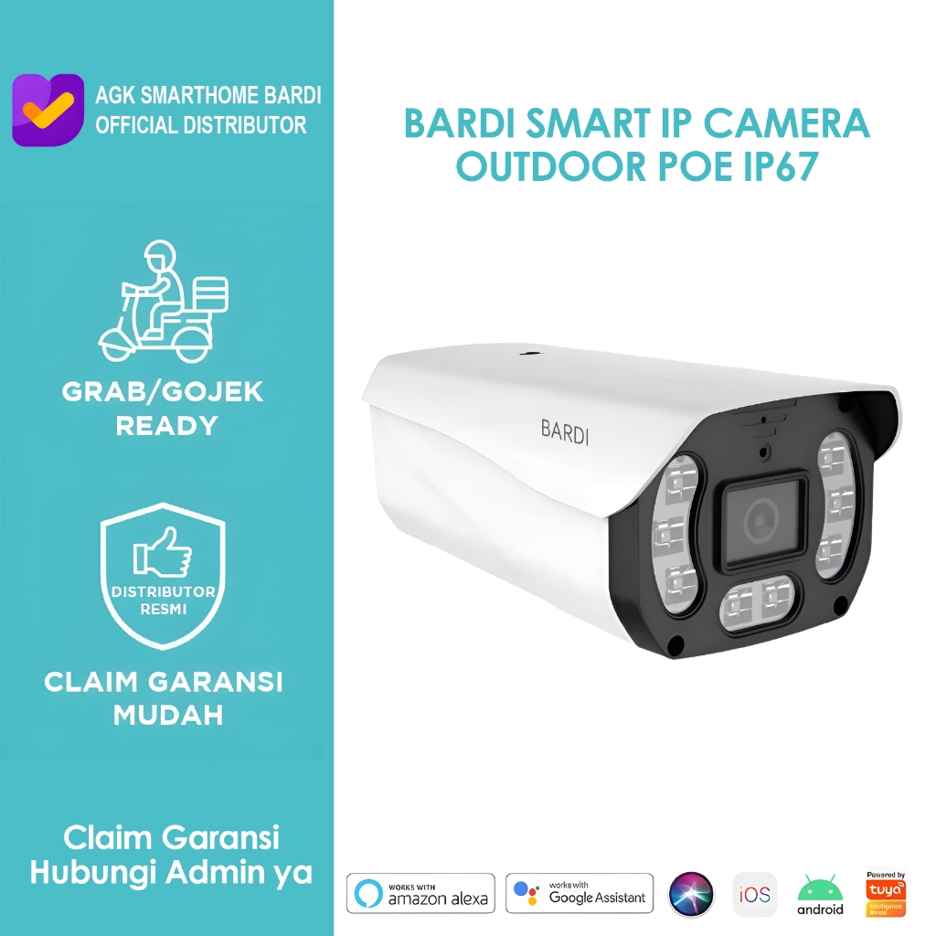 BARDI IP CAMERA OUTDOOR CCTV POE STC - IP67 4MP
