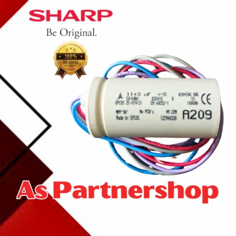 kapasitor mesin cuci sharp 2tabung a209 epcos original 100%
