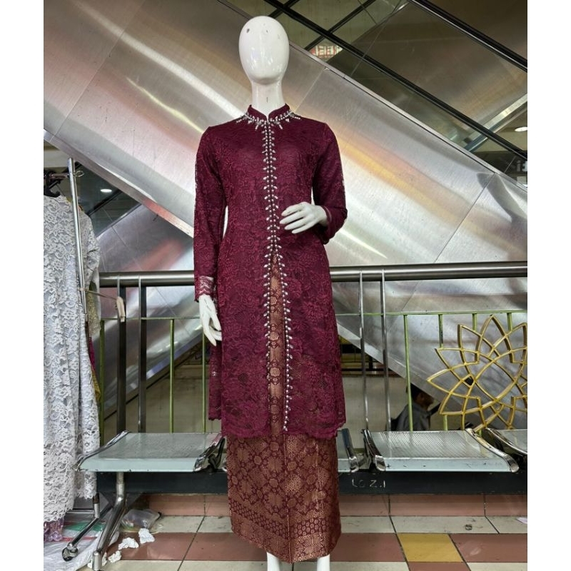 stelan kebaya tunik brokat busui Aleta / kebaya Melayu / kebaya modern / kebaya busui / kebaya jumbo