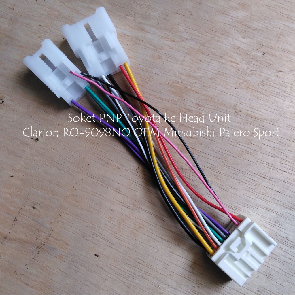 Soket PNP Toyota ke Head Unit Clarion RQ9098NQ OEM Mitsubishi Pajero Sport 2022-2023