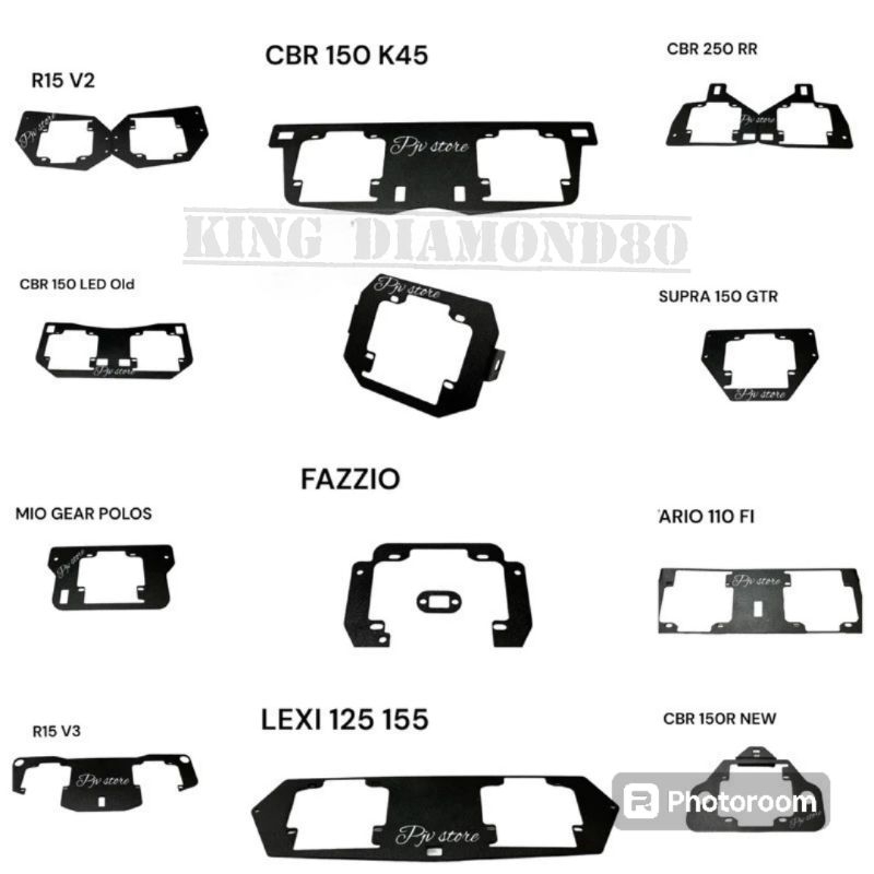 BRECKET BRACKET DUDUKAN LAMPU PROJIE BILED HID 2,5 inchi Rx King Cbr 150R New Cbr 150 K45 Cbr 250RR 