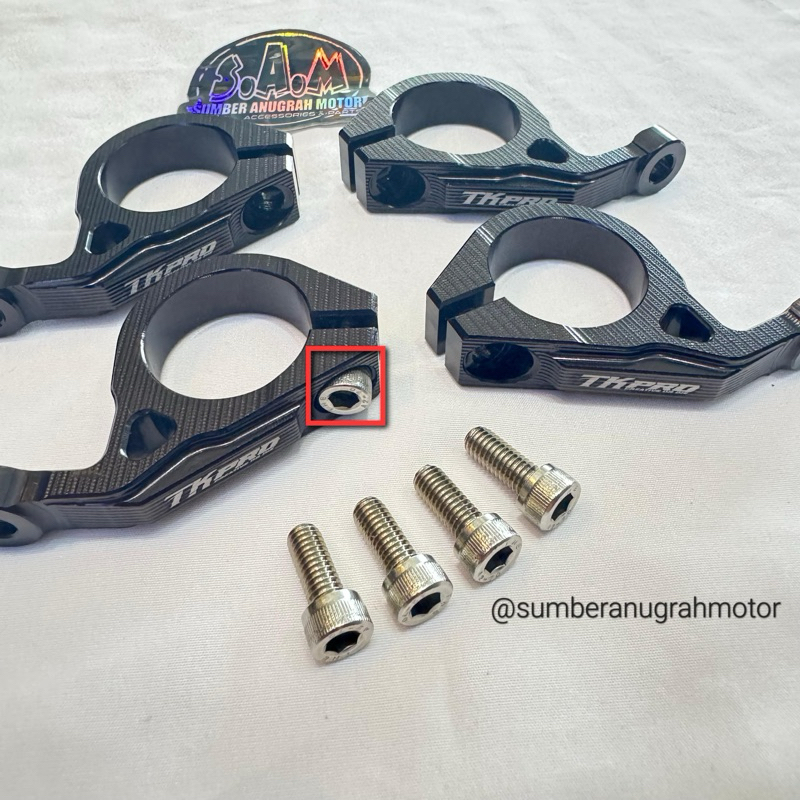 BAUT CINCIN KUPING LAMPU TK PRO RXK RX KING RXKING BAUT L STAINLESS / CEKAK KLEMAN SHOCK AS 30 RX-KI