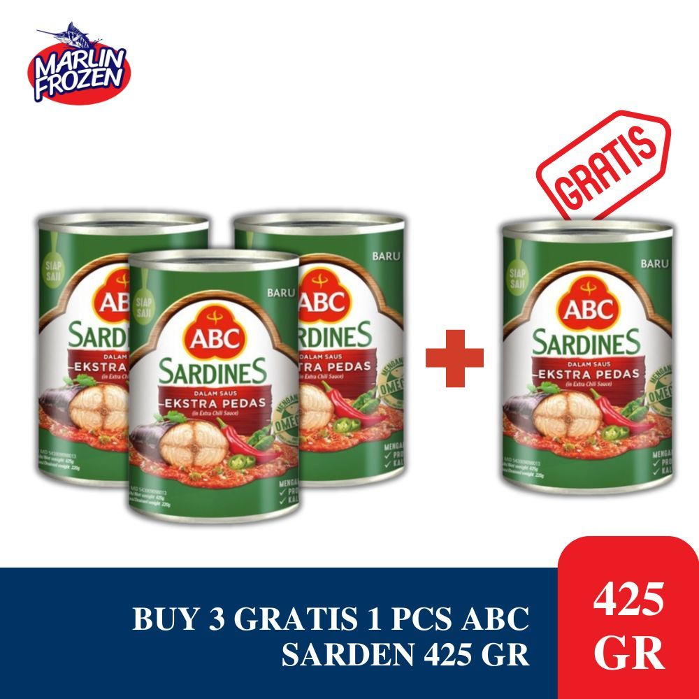 

ABC Sarden Saus Extra Pedas 425 gr / Ikan Kaleng ABC Saus Extra Pedas - Beli 3 Gratis 1 pcs