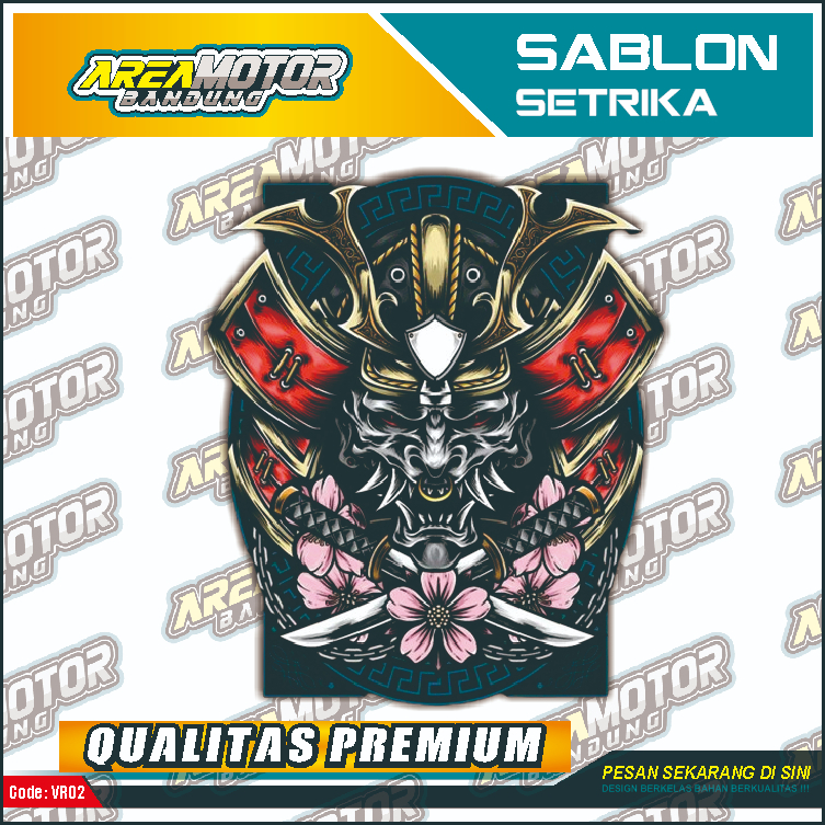 

Print sablon DTF/cetak sablon DTF/sablon setrika siap press 1 sisi Tema SAMURAI v5 Uk A4 / A3