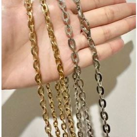 TBC - Tali Tas Rantai Tas Motif Rantai Perahu Silver dan Gold