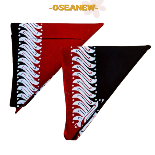 -LARIS- UDENG BANYUWANGI SEGITIGA HITAM / Ikat Kepala Batik Banyuwangi /Slayer Kain Batik Udeng Kain