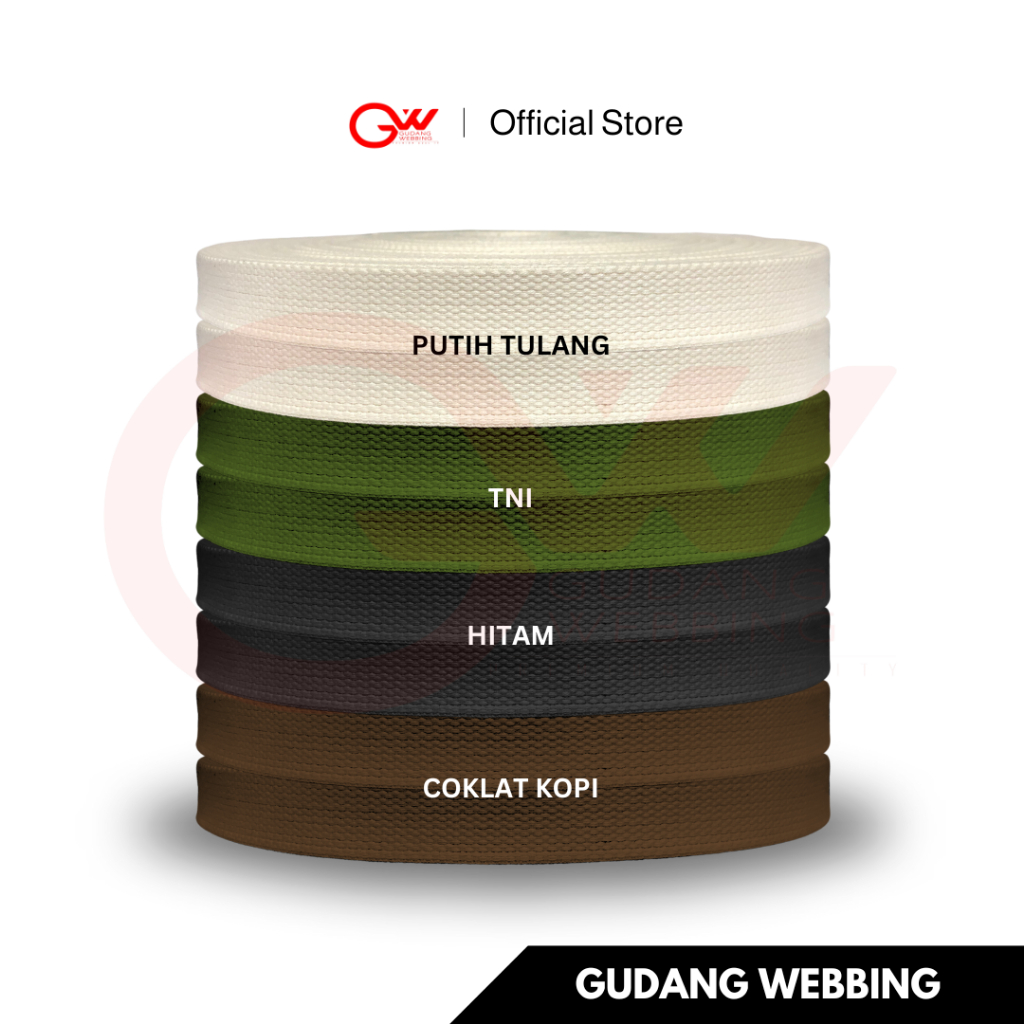 

RB Webbing Katun 3,8 Cm Tersedia Dalam Berbagai Warna