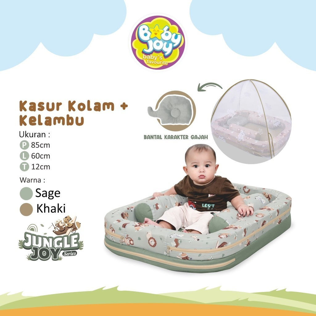 Baby Joy Kasur Bayi Kolam Dan Kelambu Jungle Joy Series