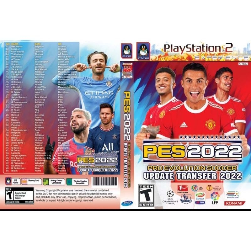 KASET GAME PS2 ORIGINAL BOLA PES 2022 FULL UPDATE TRANSFER PEMAIN TERBARU - KASET GAME PLAYSTATION 2