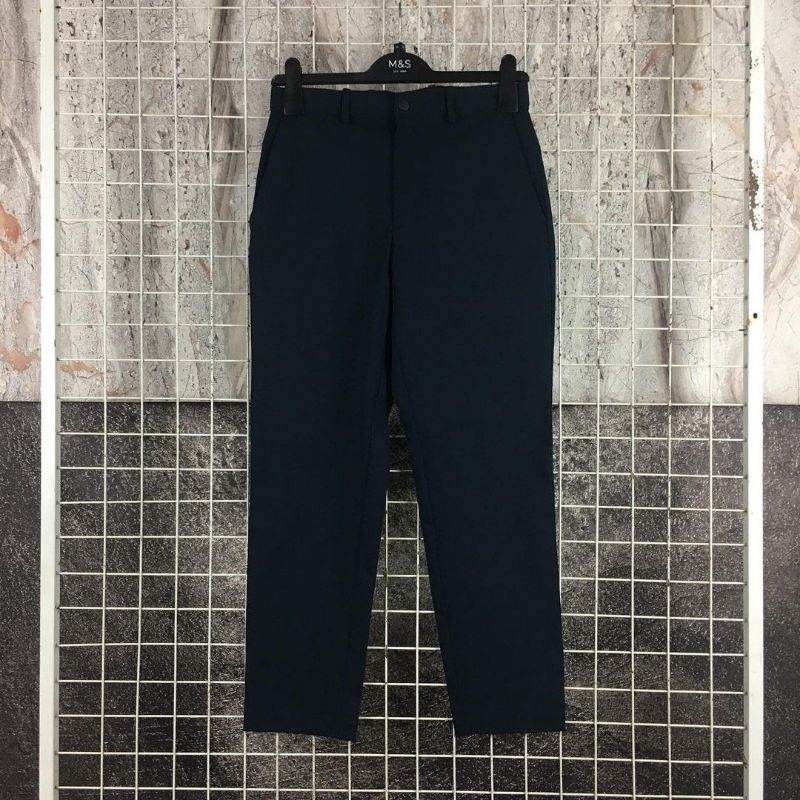 Celana Panjang Formal Ankle Pants Branded Original UNIQLO Anklepants Navy Size S . SDA 05206 Second 