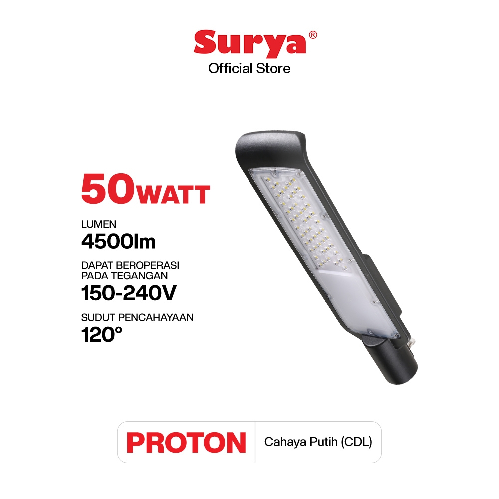 Surya Lampu Jalan LED Proton 50W CDL Cahaya Putih