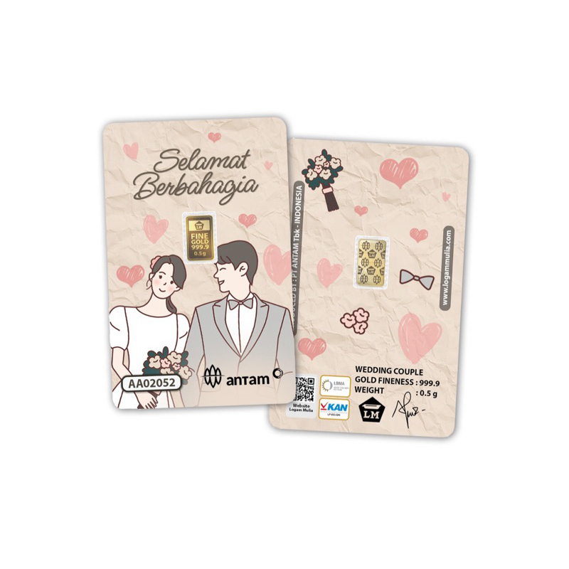 PermataGold - Wedding Gift Emas Antam 0.5 Gram Certi 2024