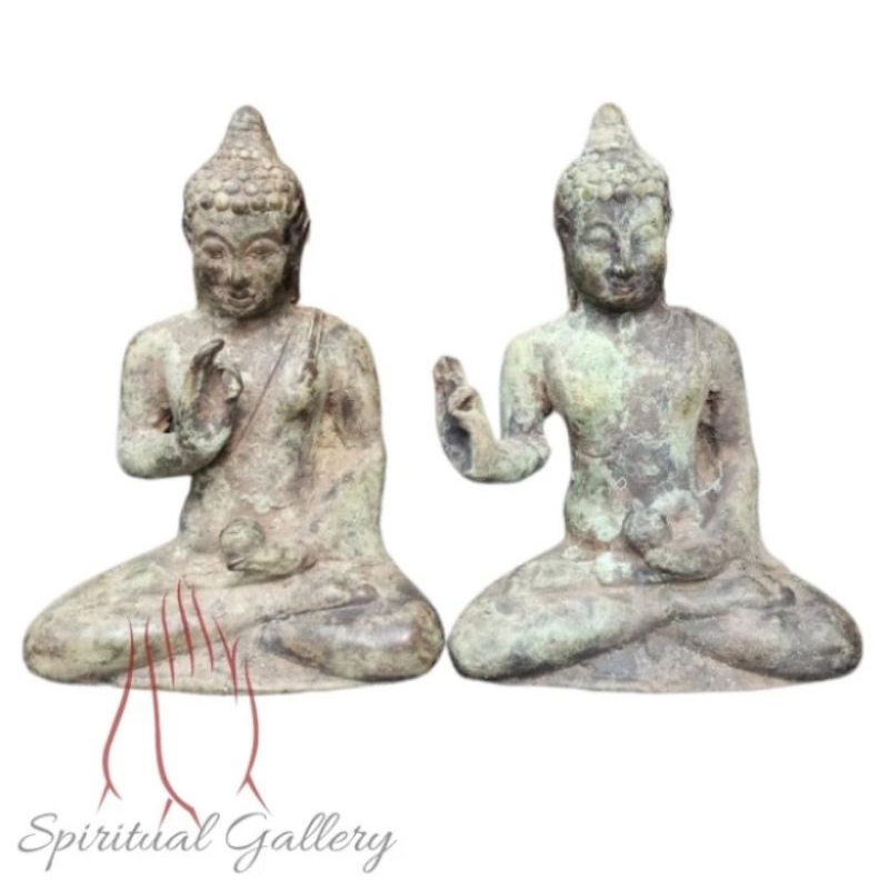 Sepasang Patung Perunggu Buddha Antik Lawasan