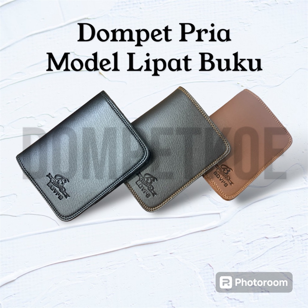 Dompet Pria Bovis Murah Terbaru Lipat Dua Model Buku Bahan Kulit Sintetis Keren Anak Muda