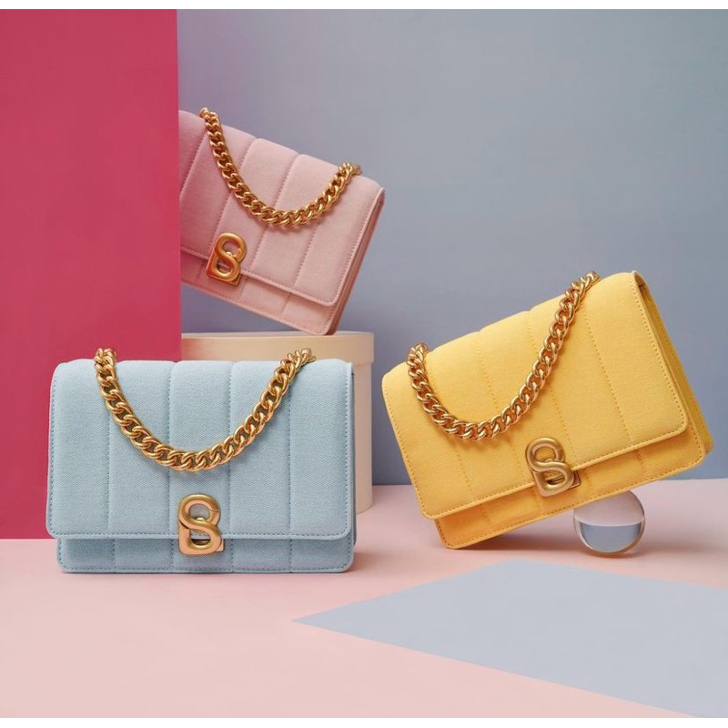 Nora bag denim yellow Buttonscarves