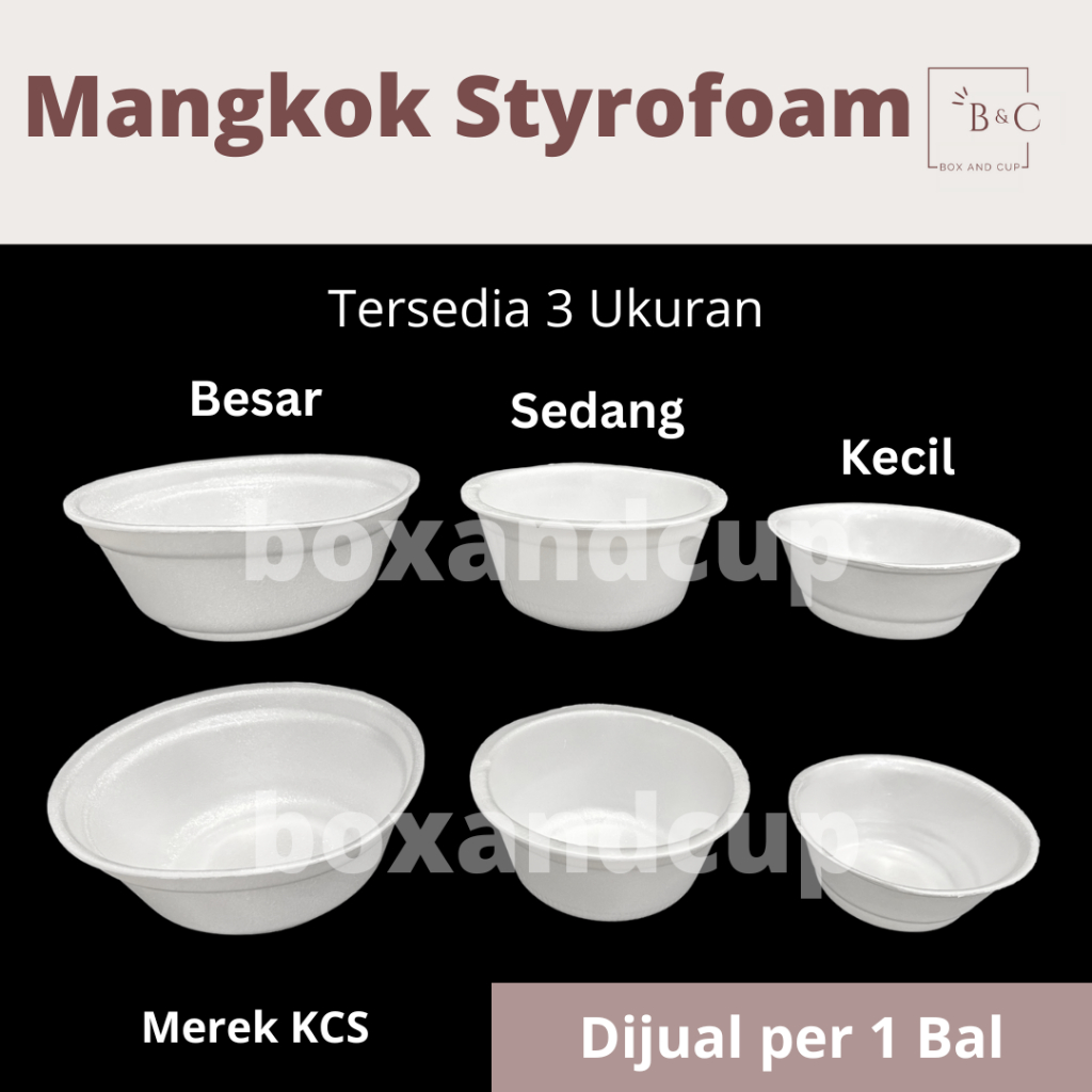 [1 BALL] Sterofoam / Styrofoam / Gabus Makanan / Dus Foam / Mangkok Tempat Sup, Mie, Bakso, Nasi, Sa