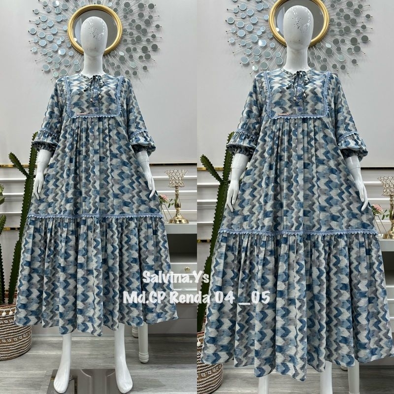 Midi dress crespo salvina ys original renda terbaru