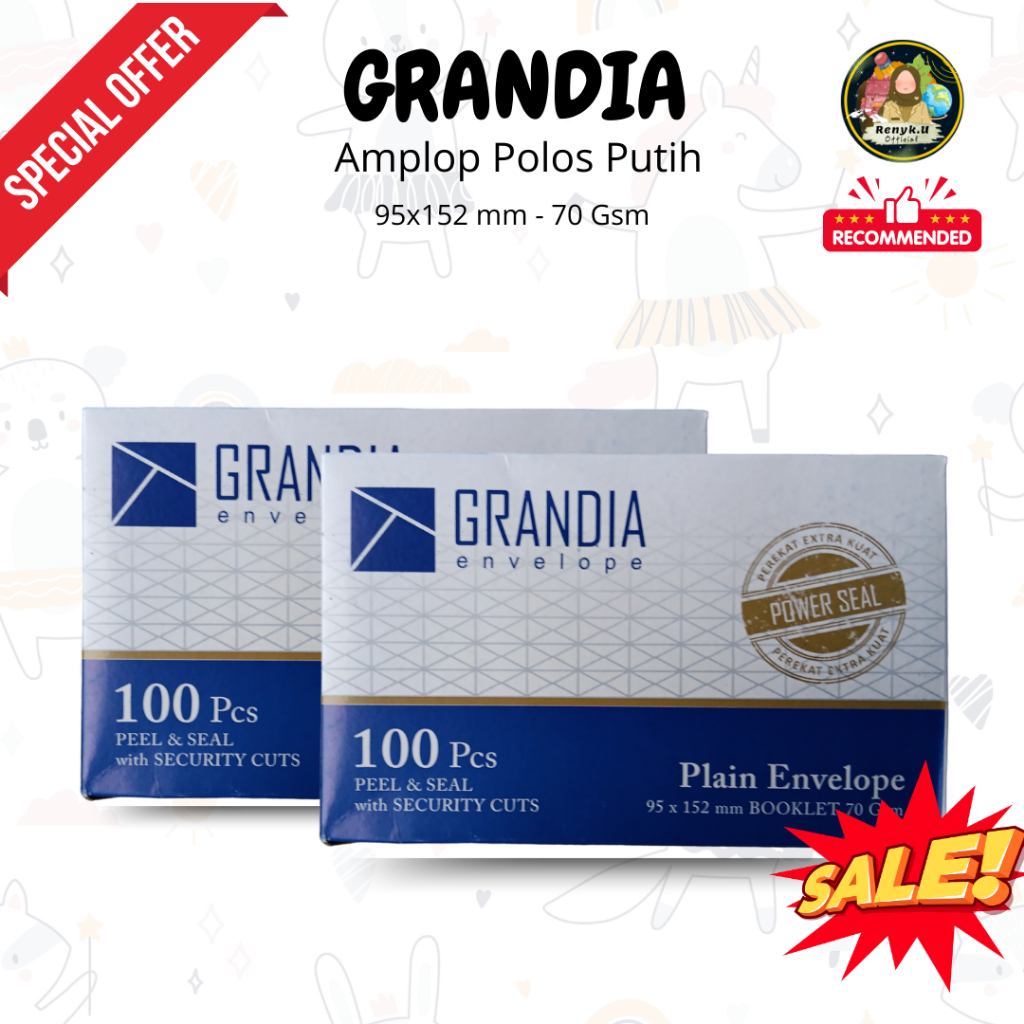 

GRANDIA Amplop Polos Putih [ 1 Pack isi 100 Lembar ]