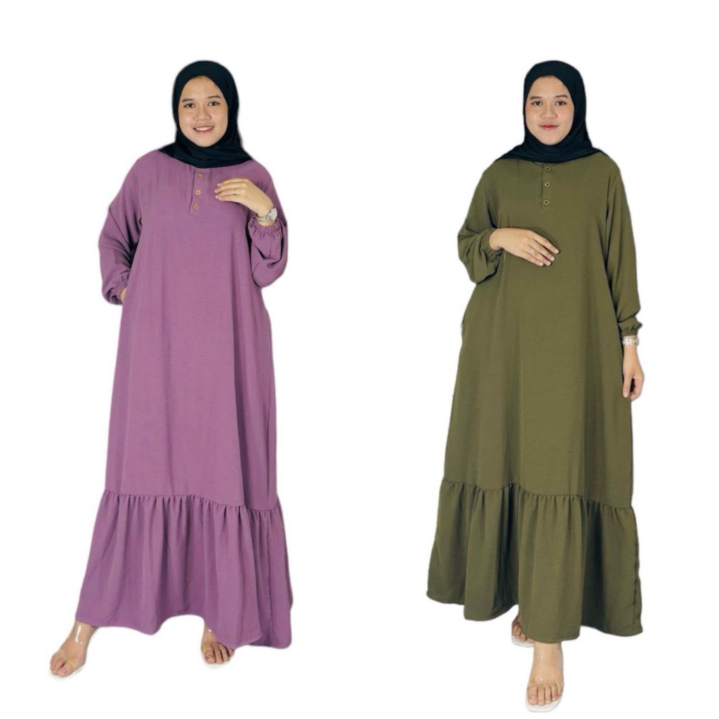 NAURA Gamis Maxy Dress Polos Simple