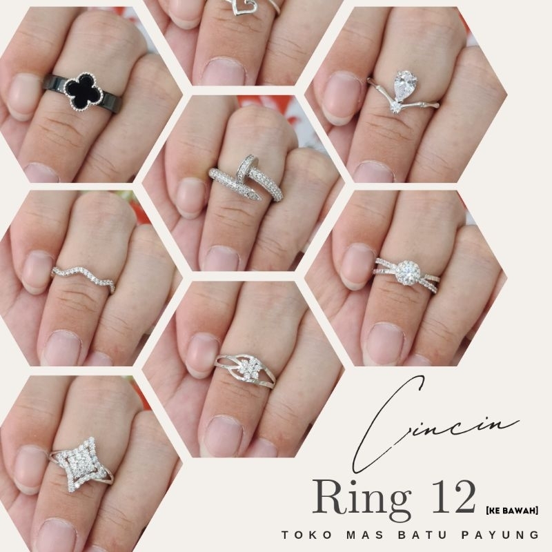 WAJIB TANYA STOK REALPIC CINCIN EMAS PUTIH ASLI KADAR 8K-9K / 375-420  RING 12 KEBAWAH | LINGKAR JAR
