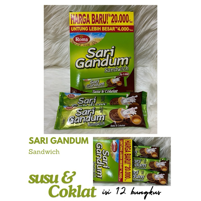 

Sari Gandum Sandwich per Box Isi 12 bungkus