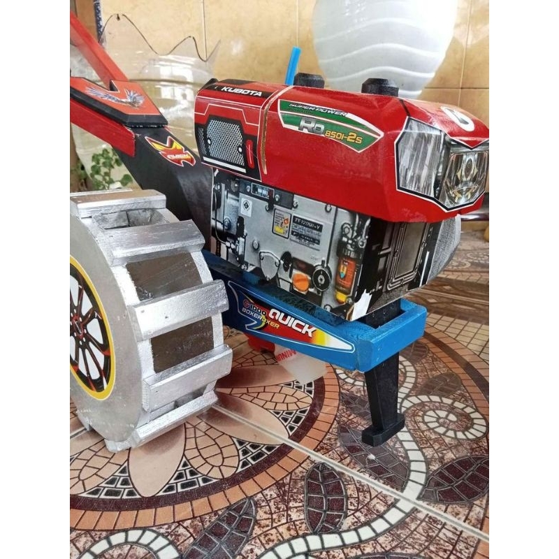 Miniatur Traktor Kayu Bajak Sawah – Mainan Edukatif Anak Montessori