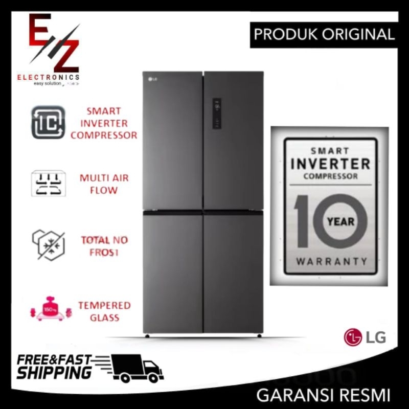 LG GCFB47FFQAB Kulkas Multi Door LG Inverter Compressor - GCFB47FFQAB Kulkas 4 Pintu - 470 Liter